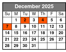 A Tribute To The King December Schedule