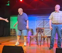 Dinner and laughter Meal was great salad, 2 different pastas, green beans roll and dessert. Everything cooked well with good seasoning. They included audience members in the fun, they had us laughing in the fun. They took my husband of 3 days up on stage, I was laughing so hard im surprised I didnt pee my britches Definitely recommendXYZApril Roberts - Belton, MO