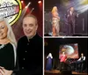 The image features three smiling individuals in front of a stage with a Absolutely Country Definitely Gospel logo