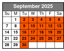 Smoke On The Mountain September Schedule