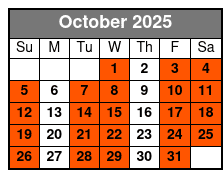 UTV Tours at Fox Creek Park October Schedule