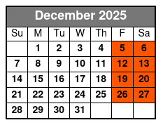 UTV Tours at Fox Creek Park December Schedule
