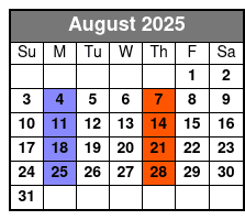 A Garth Tribute August Schedule