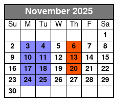 A Garth Tribute November Schedule