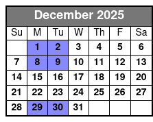 A Garth Tribute December Schedule