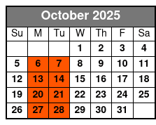 Godfather of Soul Tribute to James Brown October Schedule