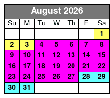 Pink Jeep Tours of Branson August Schedule