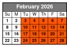 Downtown to Mountaintop Pink Jeep Tours February Schedule