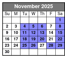 Hamners' Unbelievable Magic Variety Show November Schedule